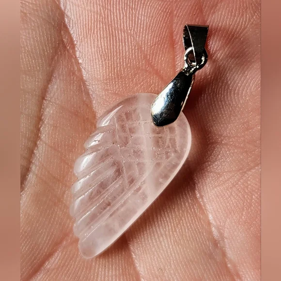 Crystal Wing Pendants! Quartz, Tigers Eye, Jasper. Angel Wings Necklace. Gems - Picture 2 of 9